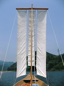 熊野川の三反帆舟