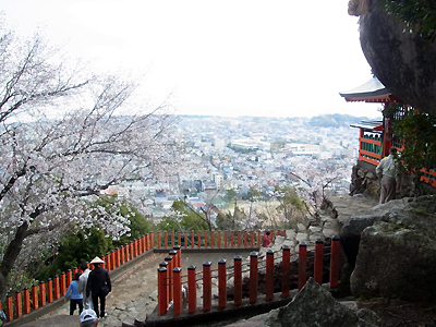 神倉神社と新宮市の眺め