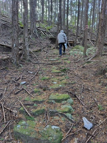 神山の古道の石畳 神山の古道の石畳